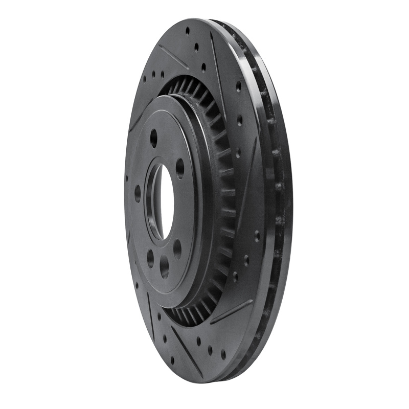 Volvo S60 Brake Rotor (1) - Rear Right - R1 Concepts - Drilled & Slotted - Black - `07-`18